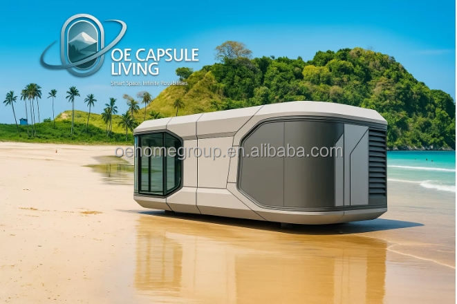 Casa pré-fabricada Hotel de luxo Vila modular 2 quartos Casas pré-fabricadas Espaço pré-fabricado Capsula Cabanas pré-fabricadas 6