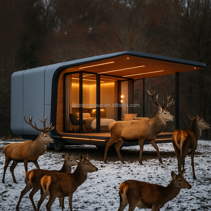 Casa de contêiner de transporte moderna de luxo de 20 pés, pequena estrutura de aço pré-fabricada residencial para hotéis, vilas e espaço de apartamentos 7