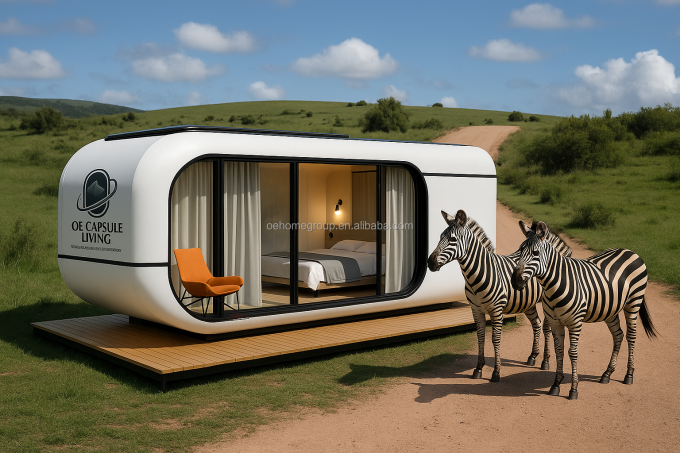 Casa de contêiner de transporte moderna de luxo de 20 pés, pequena estrutura de aço pré-fabricada residencial para hotéis, vilas e espaço de apartamentos 2