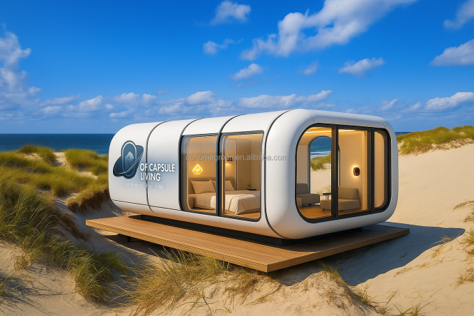 Casas modulares pré-fabricadas de luxo Holiday Resort Hotel Apple Cabin Capsule House 2