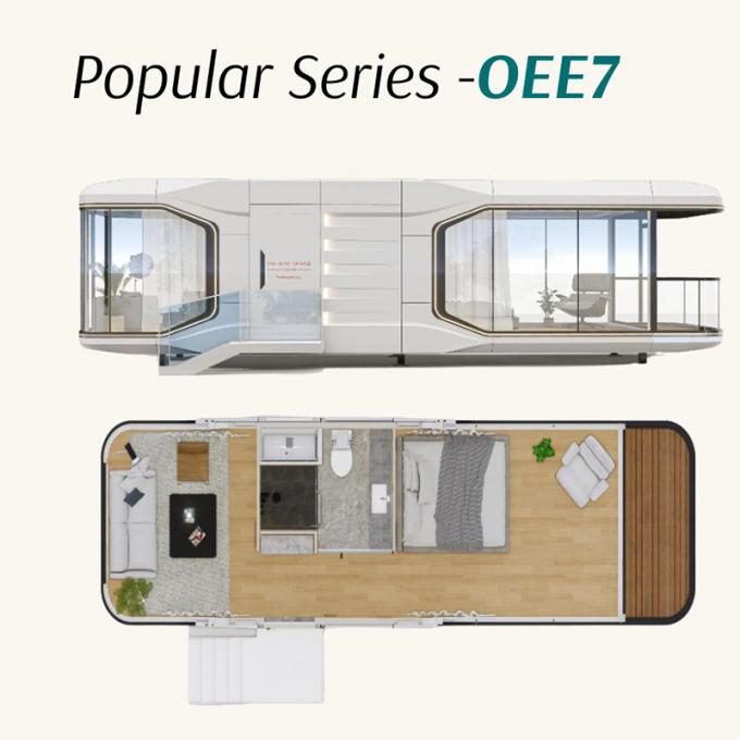 Quarto de Luxo Sala de Estar Moderno Pré-fabricado Smart Tiny Space Capsule Mobile Modular Container Capsule House Hotel 2