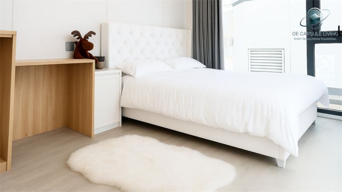 Quarto de Luxo Sala de Estar Moderno Pré-fabricado Smart Tiny Space Capsule Mobile Modular Container Capsule House Hotel 3