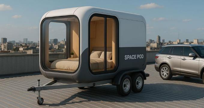 Quarto de Luxo Sala de Estar Moderno Pré-fabricado Smart Tiny Space Capsule Mobile Modular Container Capsule House Hotel 12