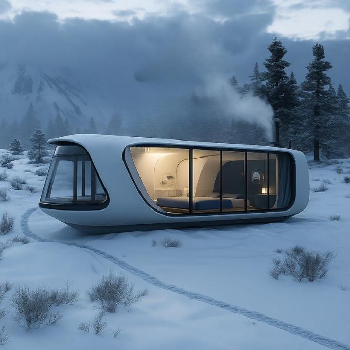 Quarto de Luxo Sala de Estar Moderno Pré-fabricado Smart Tiny Space Capsule Mobile Modular Container Capsule House Hotel 19