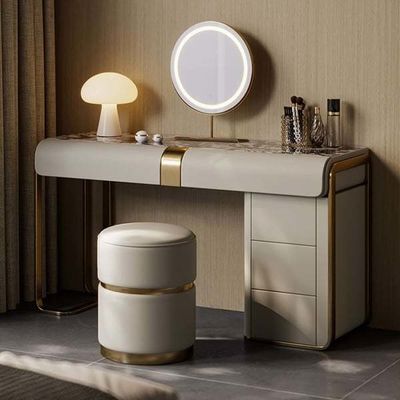 Desenhos de maquiagem de mesa de vestiário Espelho com luzes para quarto e vanidades Desenhos de móveis