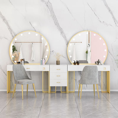 Nordic Standing Hollywood Mirror And Desk Dressing Table Com Caixas