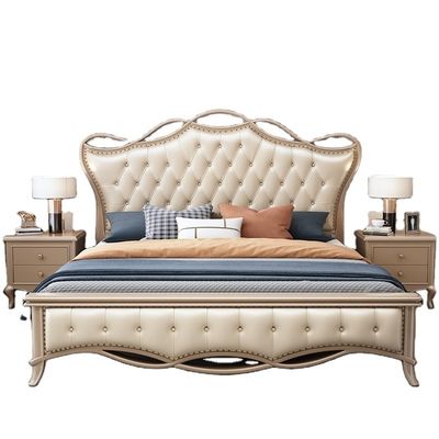 Quadro de cama dupla de madeira personalizado, tamanho rainha, com cabeceira e gaveta