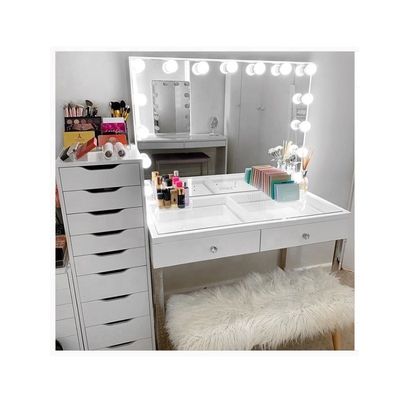 RoHS LED Hollywood Mirror Dressing Table Desk Ajustável