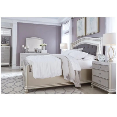 Cama de plataforma de metal MDF 5 peças de quarto conjunto Queen King Size