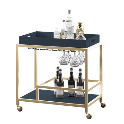 Brass Wine Drink Bar Cart Restaurante Serviço Trolley personalizado
