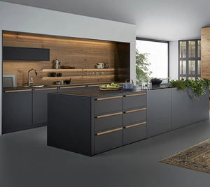 Armários de cozinha de madeira modulares com carcaça de cartão de melamina