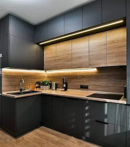 Armários de cozinha de canto MDF Despensa Branco Preto Modular