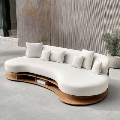 Tecido de Sofá de Veludo Italiano Sofá Curvo de Lazer Conjunto Moderno Sofá Único para Sala de Estar Moderna