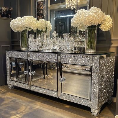 Conjunto de Suporte de TV Personalizado Design Mais Recente Console de TV Espelhado Para Decoração de Casa de Luxo Moderna e Suportes de TV de Madeira para Sala de Estar
