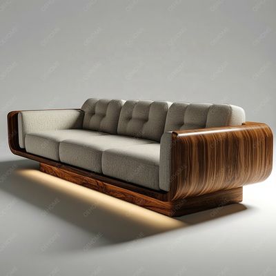 Sala de estar minimalista de estilo europeu, sofá moderno de perna de madeira branco Chesterfield, com cores personalizadas e design de luxo.