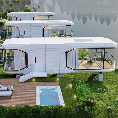 Quarto de Luxo Sala de Estar Moderno Pré-fabricado Smart Tiny Space Capsule Mobile Modular Container Capsule House Hotel