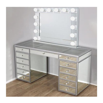 Quarto de dormir Madeira Hollywood Espelho E Vantagem Dressing Table Com Luzes