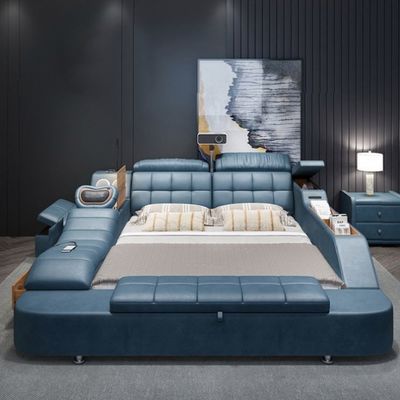 Quadro de cama de couro multifunção