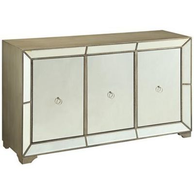 Armário de buffet de espelhos contemporâneo de 3 portas