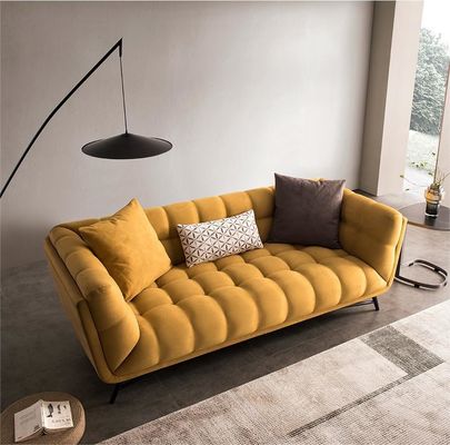 Sofá de cama de cama de cama de cama de veludo amarelo
