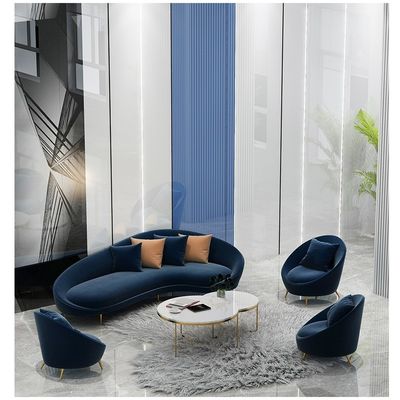 Silla de recepção com tamanho personalizado e sofá de veludo de três lugares