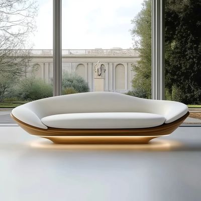 Sofá Modular Curvo de Luxo de Design Moderno Base de Madeira de Noz 2 Reclinável Para Mobiliário de Quarto de Hotel e Design de Interiores