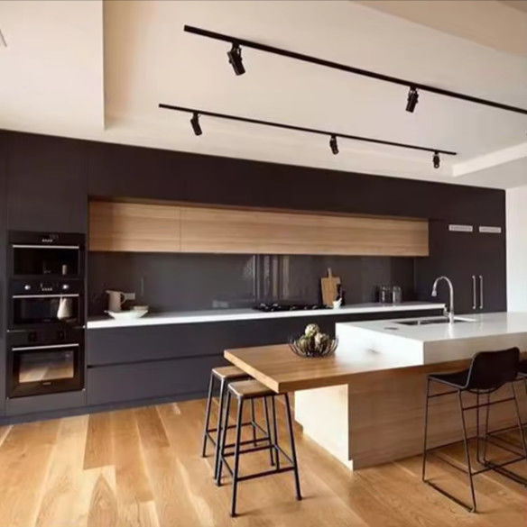 Armários de cozinha de canto MDF Despensa Branco Preto Modular 0