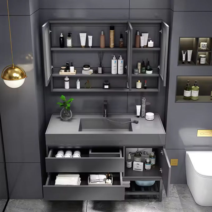 Quarto de guarda banheiro flutuante unidade de lava-louça de banheiro montada na parede 0